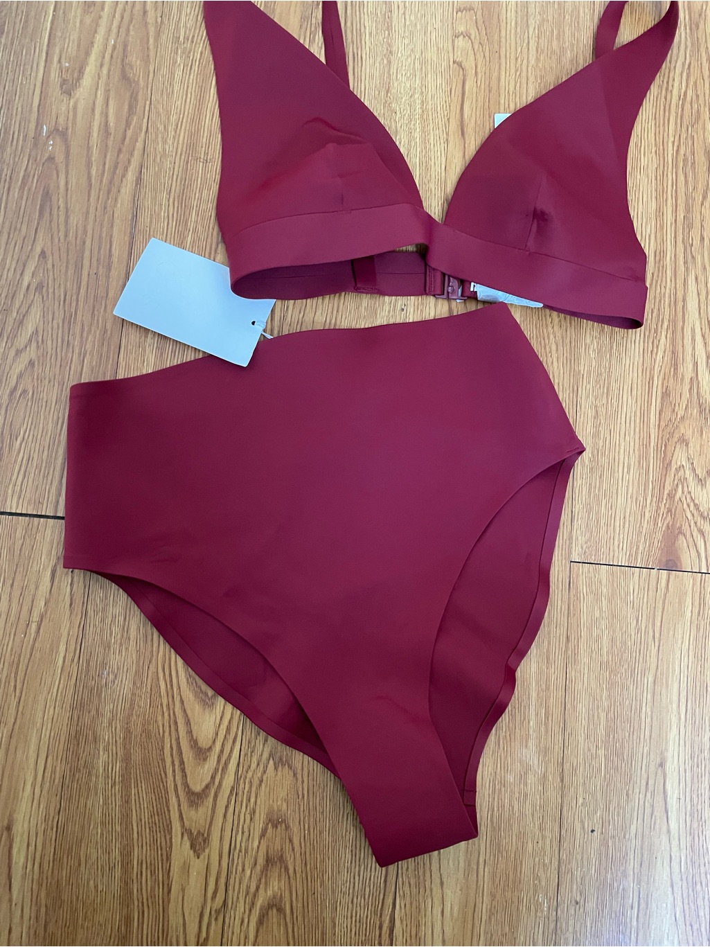 Cos Deep Burgundy High-Waist Bikini Set — image 4 of 8